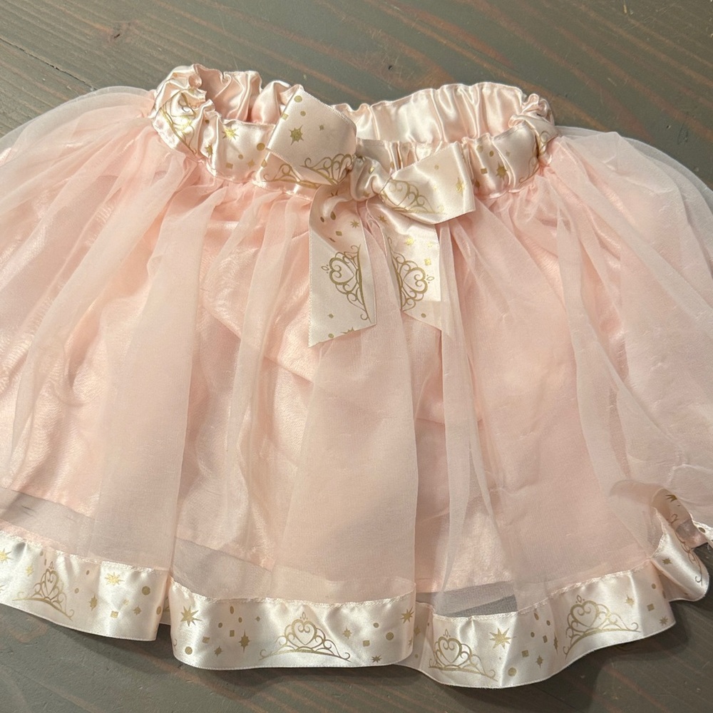 Disney Pink Satin Skirt with Gold Stars